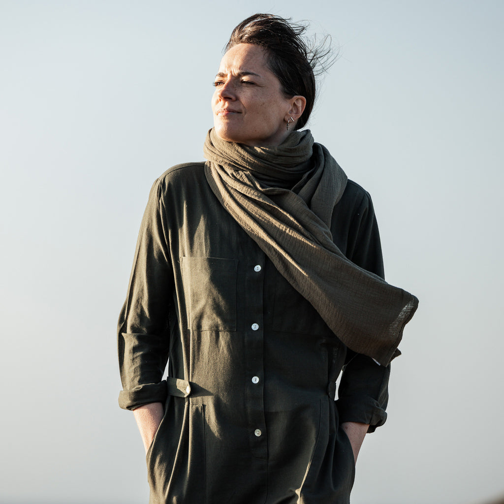 Cotton Scarf – Olive Green