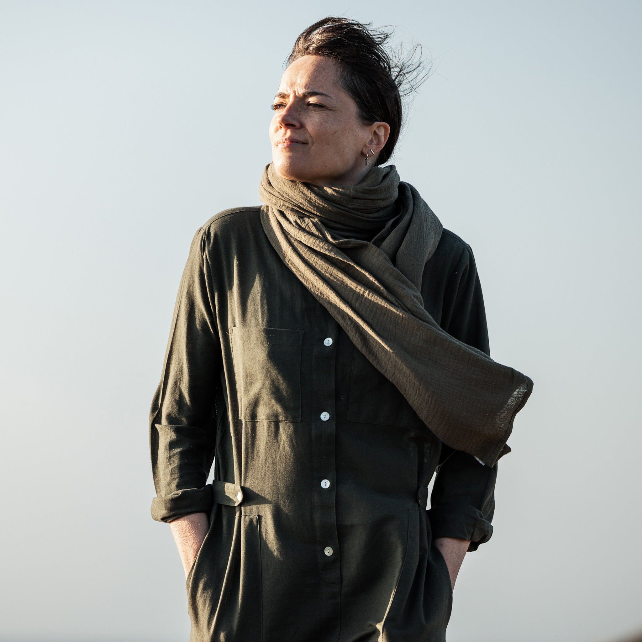 Cotton Scarf – Olive Green