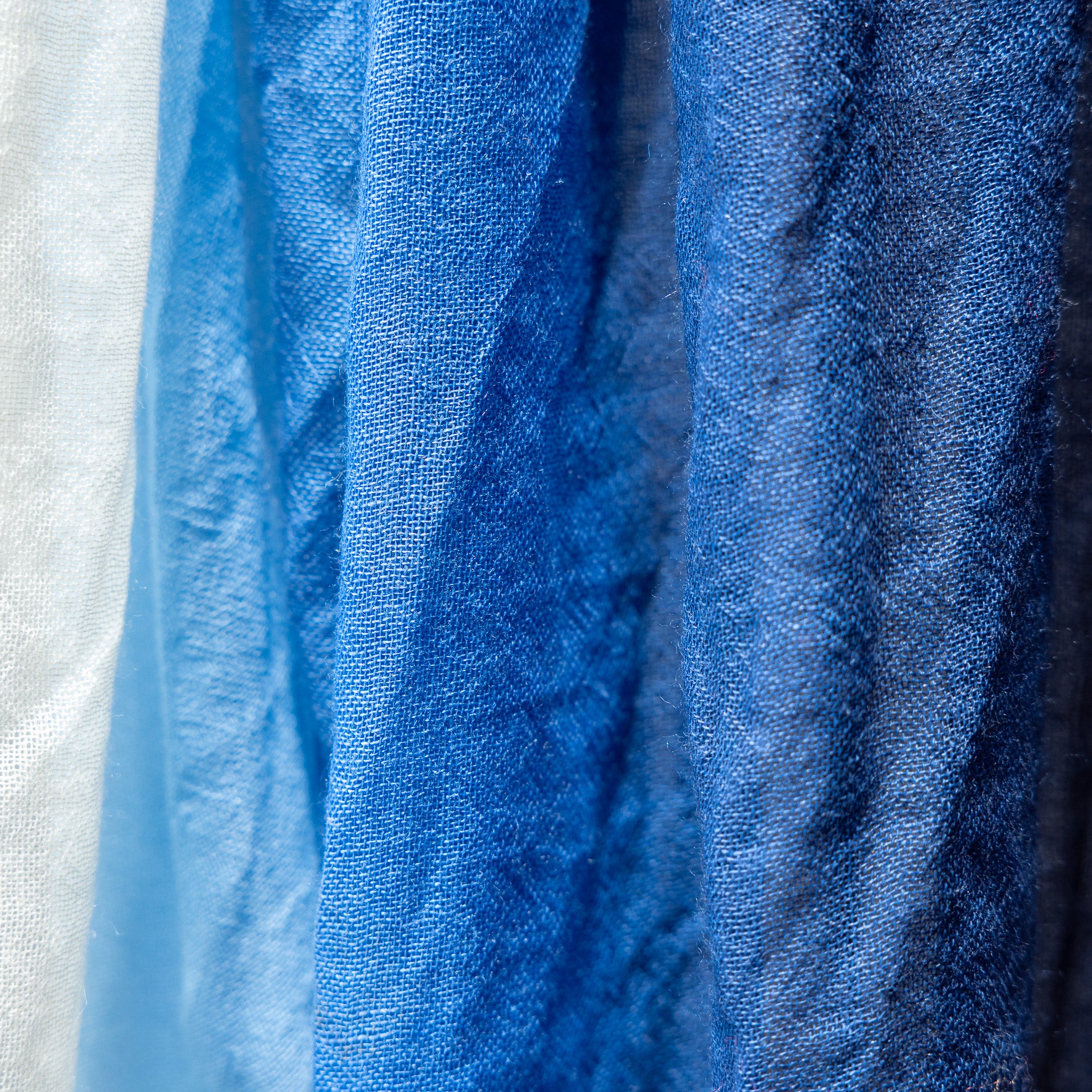 Silk & Wool Scarf – Blue & White