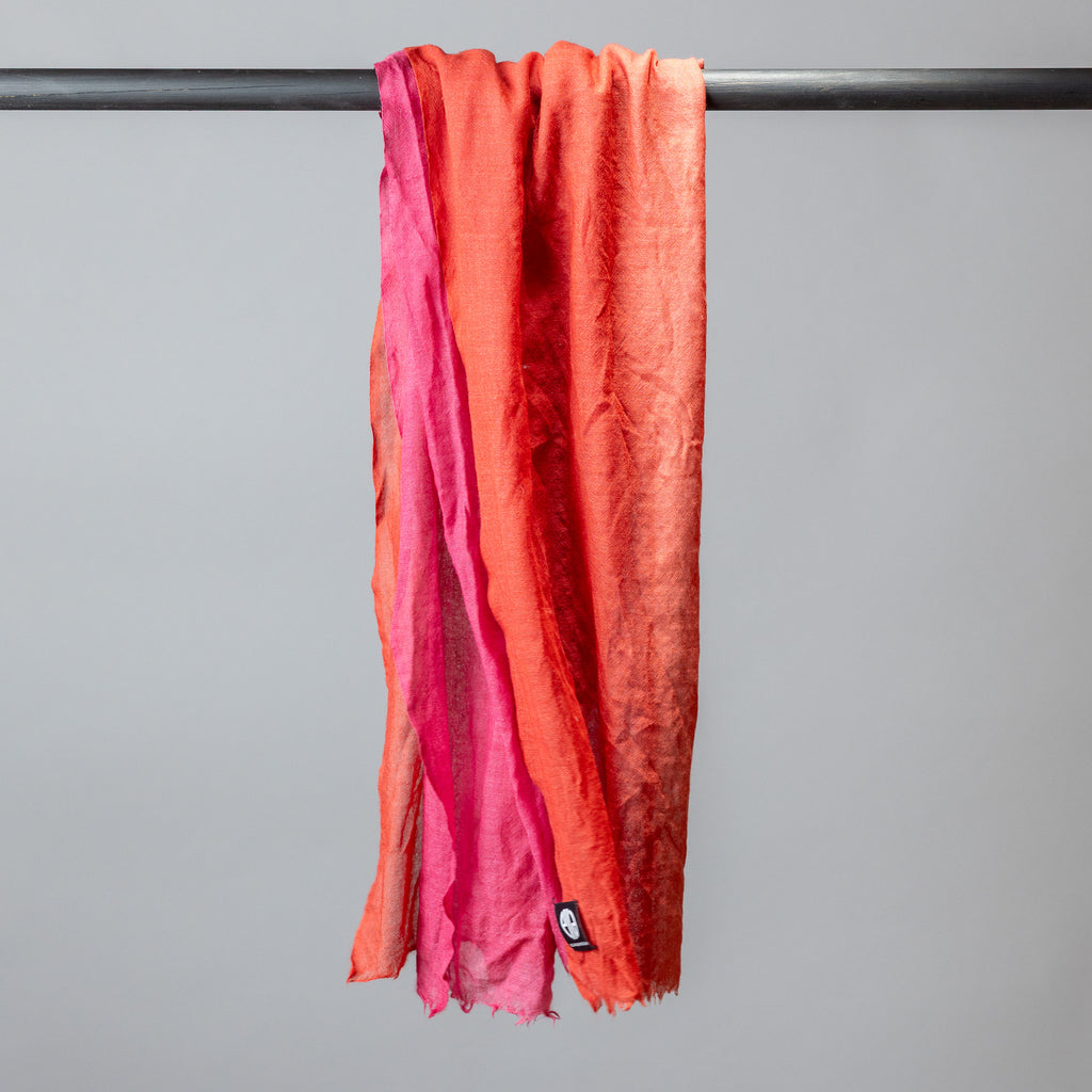 Silk & Wool Scarf – Pink & Orange