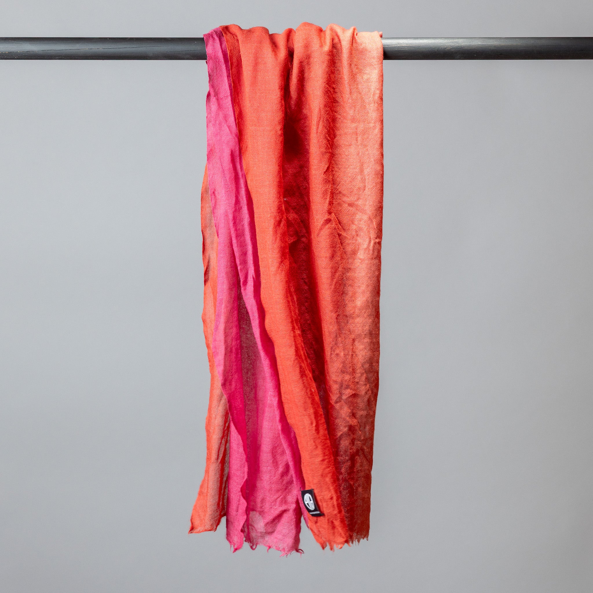 Silk & Wool Scarf – Pink & Orange